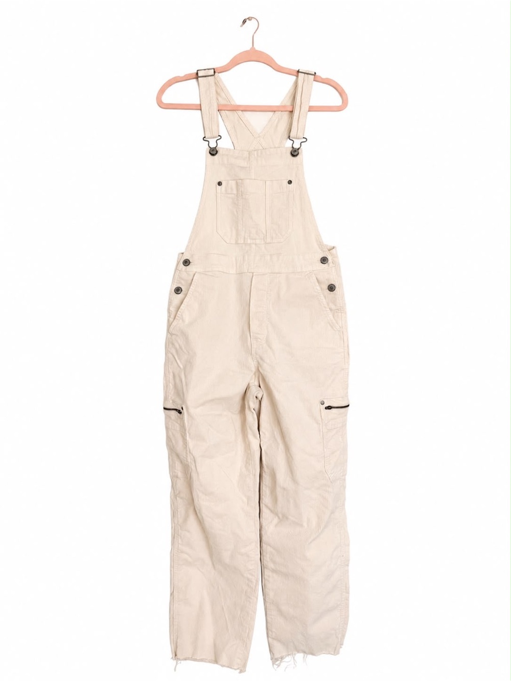 American Eagle Outfitters Cream Utility Overalls